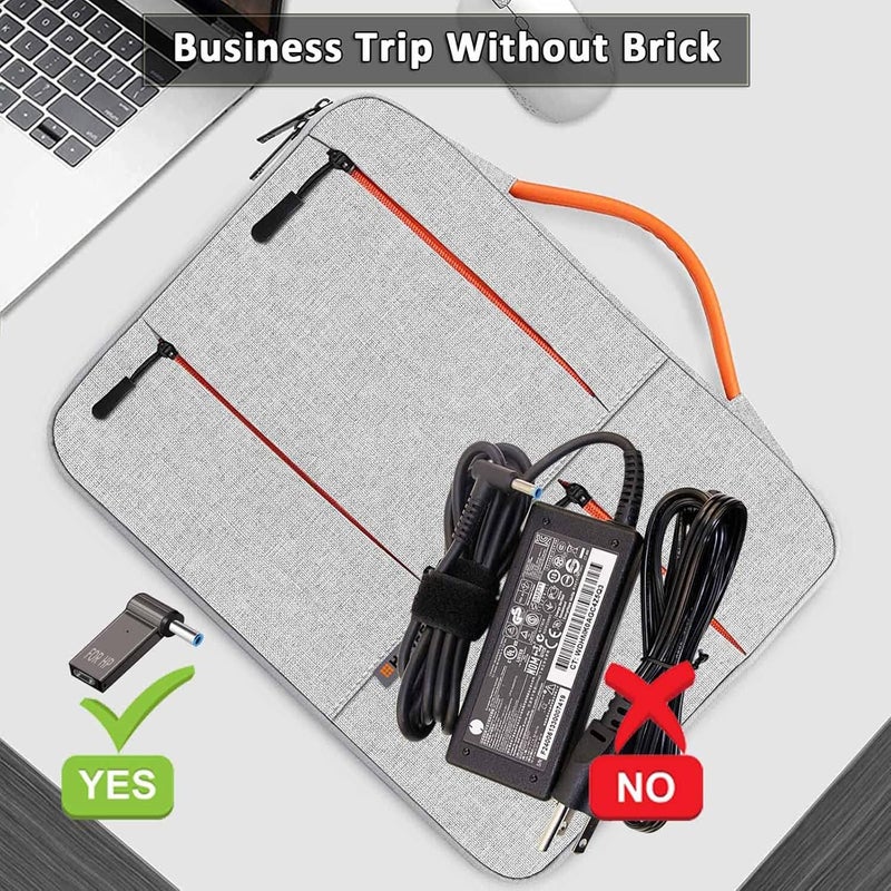 إكسفور محول USB C إلى 4.5 مم، محول شحن لابتوب من نوع C أنثى إلى ذكر DC قابس برميل، محول طاقة 100 واط PD، طرف موصل شحن لـ Probook Notebook Elitebook - Image 3