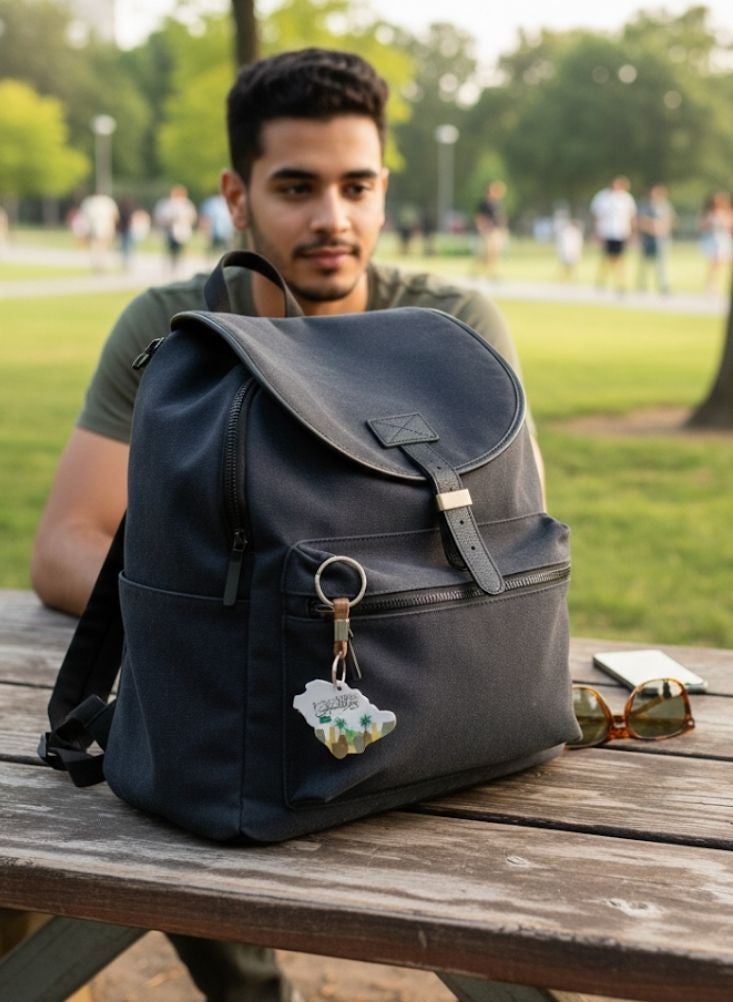 بريميم سلسلة مفاتيح سيارة بتصميم خريطة مزخرفة، هدية مثالية للاحتفال باليوم الوطني السعودي للنساء - Image 2