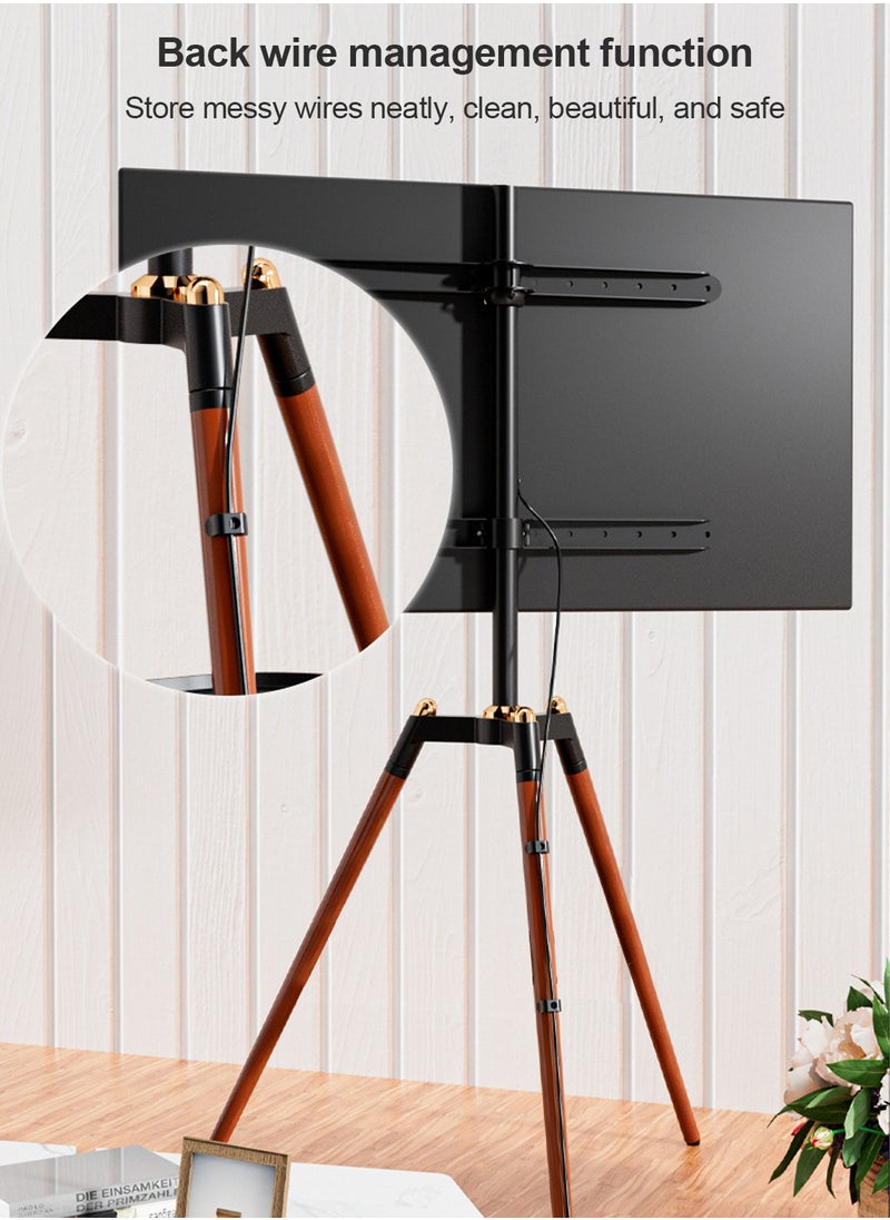 FlashHawk - Tripod Easel TV Stand for 32-65 inch LED LCD Screen, Height Adjustable Studio Floor TV Mount with 140° Swivel for Bedroom, Living room, Corner TV Stand - Image 1