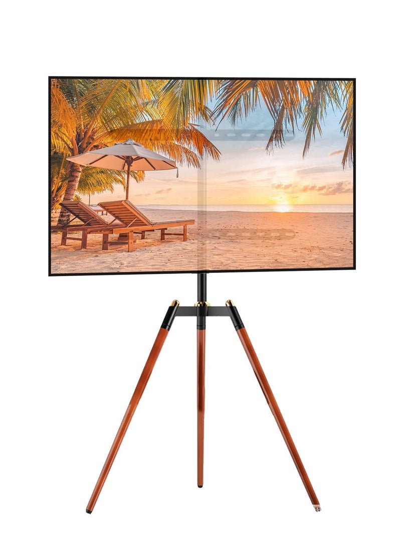 FlashHawk - Tripod Easel TV Stand for 32-65 inch LED LCD Screen, Height Adjustable Studio Floor TV Mount with 140° Swivel for Bedroom, Living room, Corner TV Stand - Image 1