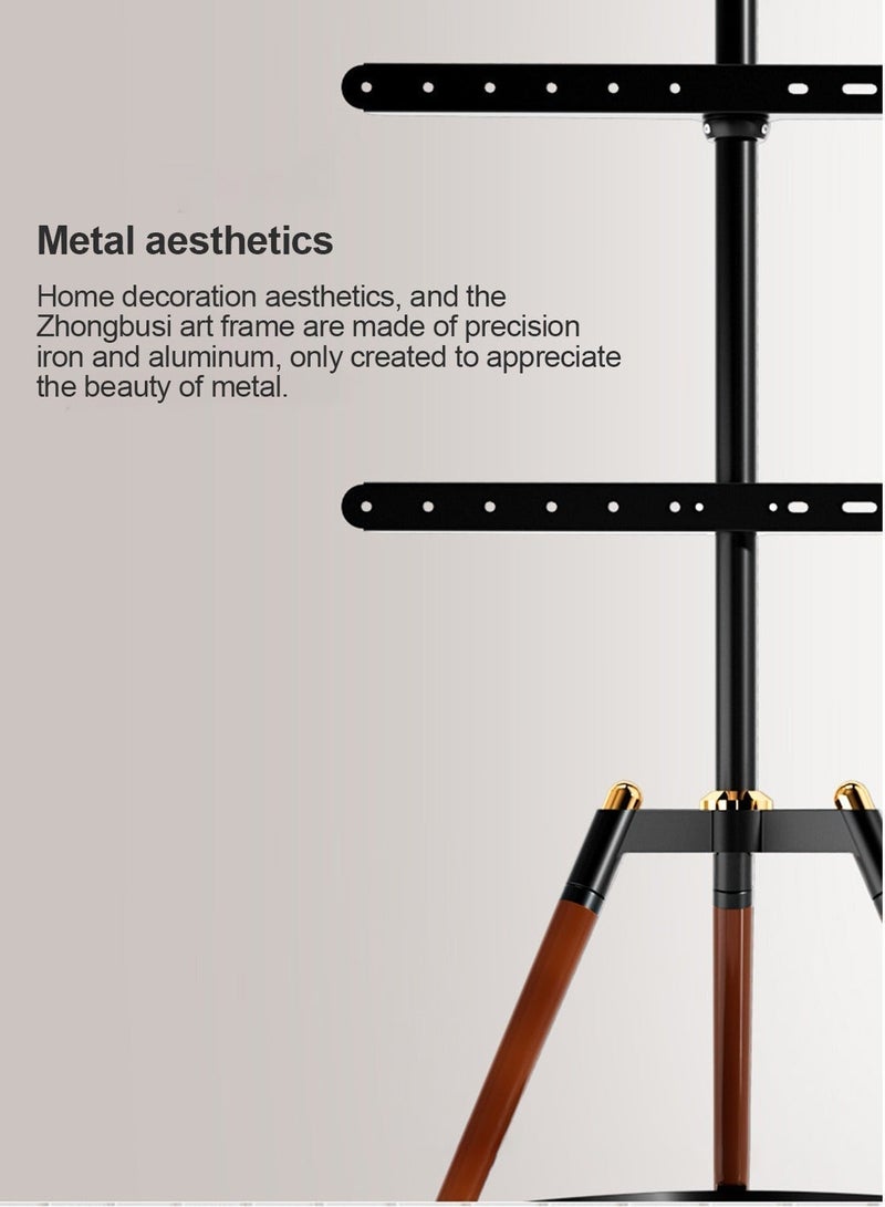 فلاشهوك حامل تلفزيون ثلاثي القوائم (Tripod) من Brandtech للشاشات بمقاس 32-65 بوصة، تصميم عصري على طراز الحامل الفني (Easel)، قابل لتعديل الارتفاع والدوران، مناسب لشاشات LED وLCD، يدعم معيار VESA بحد أقصى 600×400 مم، يتحمل وزناً يصل إلى 99 رطلاً (45 كجم تقريباً)، (يتضمن دليل التركيب). - Image 5