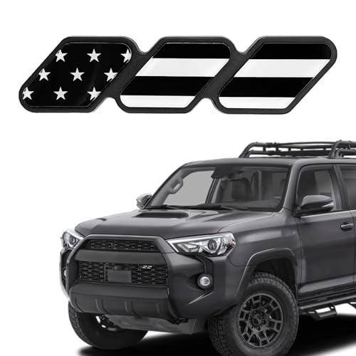 Eponcia TRD Emblem for Front Grill TriColor Grille Decor Badge Grille Insert Trims for Toyota Tacoma 4Runner Tundra Logo Label Car Decoration Accessories for Mesh Slotted GrillBlack USA Flag - Image 1