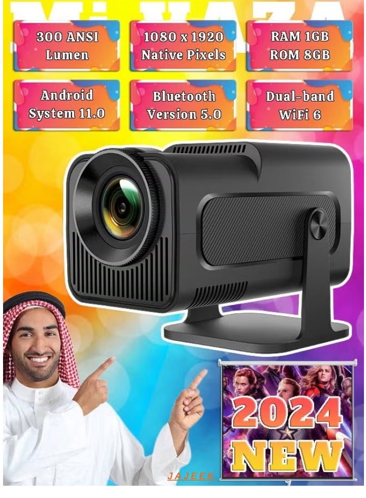 JAJEEK Smart 5G Portable Projector HD 1080P – 4K Support, WiFi6, BT 5.0, Android 11, Auto Keystone Correction, Compatible with Android/iOS/TV Box/HDMI/USB/PS4/PS5/iPhone/Samsung/Huawei/Xiaomi – 150 Inches Display  - Image 1