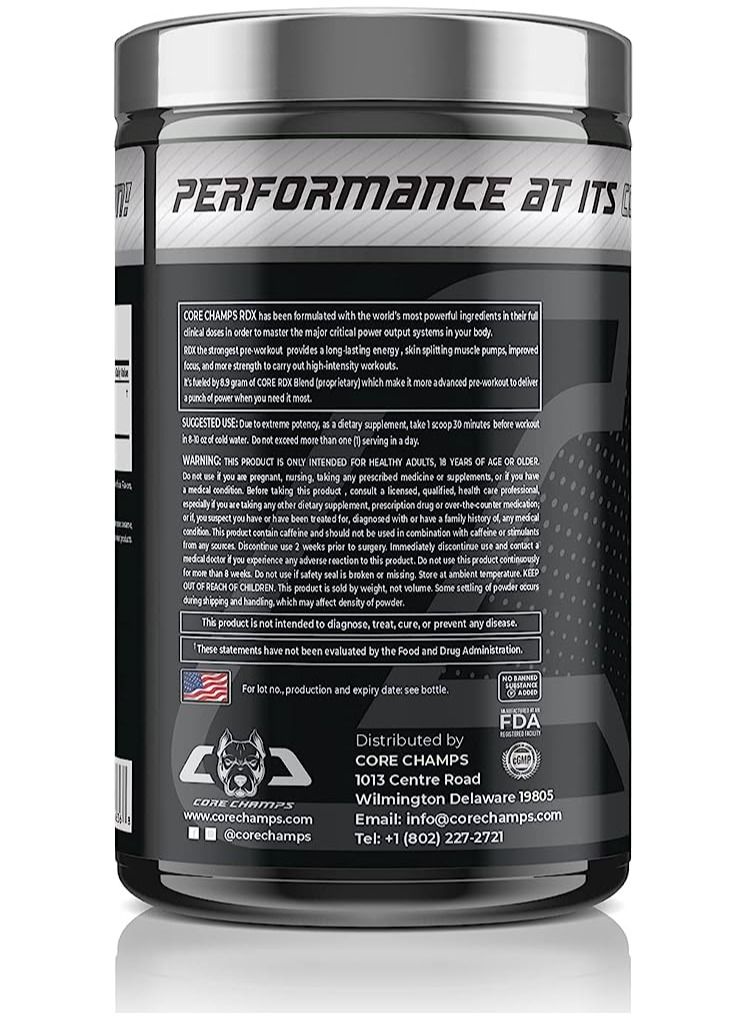 Core Champs RDX Pre-Workout Lemon Lime 420grams - 30 servings - Image 2