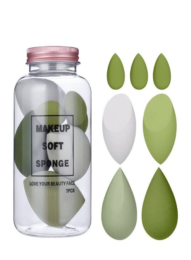GOLD MAX Makeup Sponge Set Beauty Blender with Egg Case, Soft Sponge For Liquid Foundation, Creams, and Powders Latex Free Wet and Dry Makeup (Multicolor 4 Big + 3 Mini -7 Pcs set)