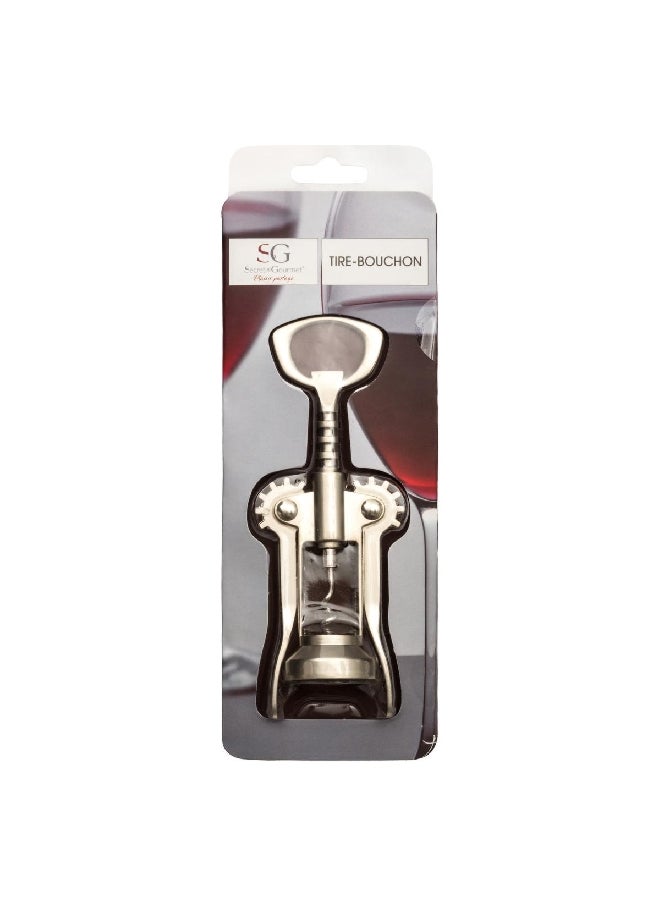 Secret de Gourmet - Tire-Bouchon Zinc and Steel Alloy Durable Corkscrew Silver 17 x 3.8 x 6 cm 115954 - Image 1