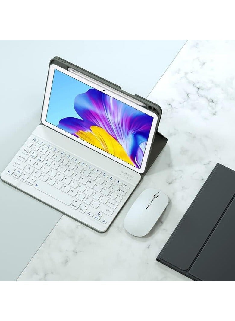 Arabic and English Keyboard Case for Huawei MatePad Pro 12.6 (2021) 12.6-inch Removable Wireless Keyboard Pen Holder Slim Leather Smart Case with Mouse