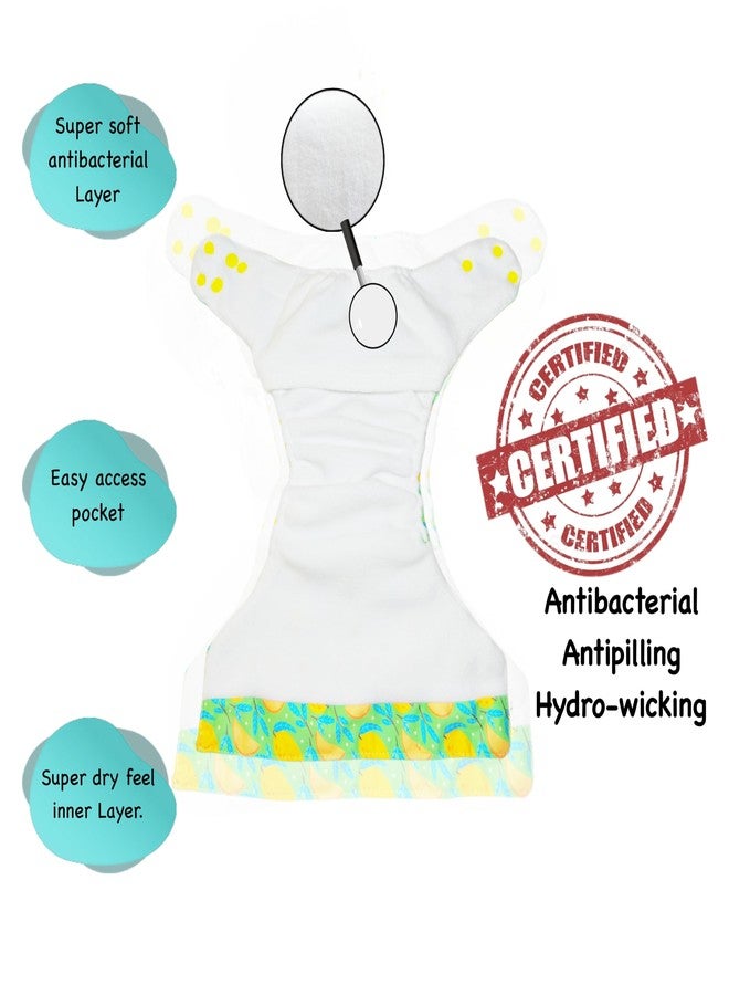 Dumbledo Premium Cloth Diaper with Cotton Insert (Pack of 2) | Dry Feel and Comfortable | 6-Layer Absorbent Pad | Quick Dry | Worry-Free Diapering | 3 Months - 3 Years | Unisex Baby - Image 2
