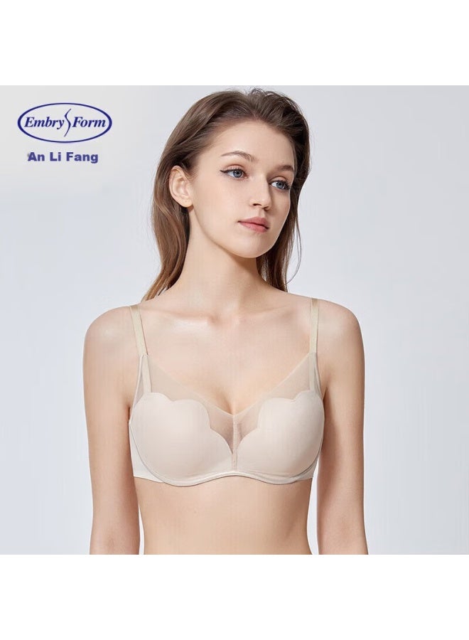 Embry Form Anli Fang Song Yi Same Style Rose Comfortable Push-up Bra For Small Chest, Enhancing Cleavage, Wireless Bra, Nude Color Skn 85b - Image 1