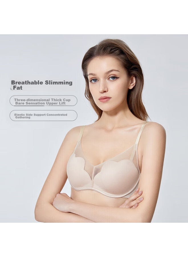 Embry Form Anli Fang Song Yi Same Style Rose Comfortable Push-up Bra For Small Chest, Enhancing Cleavage, Wireless Bra, Nude Color Skn 85b - Image 2