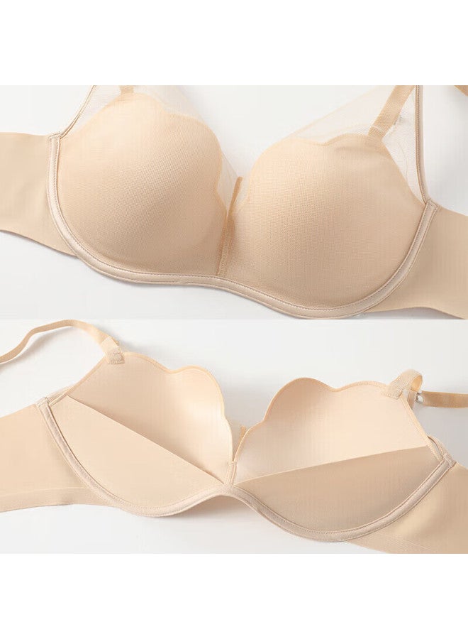 Embry Form Anli Fang Song Yi Same Style Rose Comfortable Push-up Bra For Small Chest, Enhancing Cleavage, Wireless Bra, Nude Color Skn 85b - Image 4