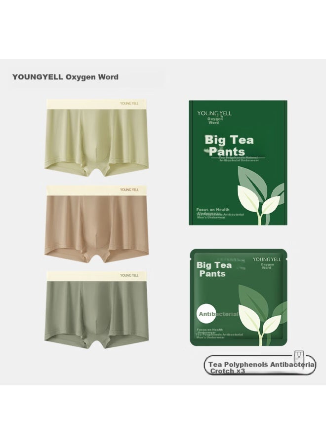 Youngyell Men's Underwear Men's Plus Size Modal 10a Antibacterial Pure Cotton Crotch Summer Thin Four-corner Shorts 3-pack Gift Box - Image 2