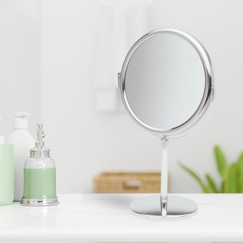 Jerdon Chrome Round Makeup Mirror with Stand - Image 3