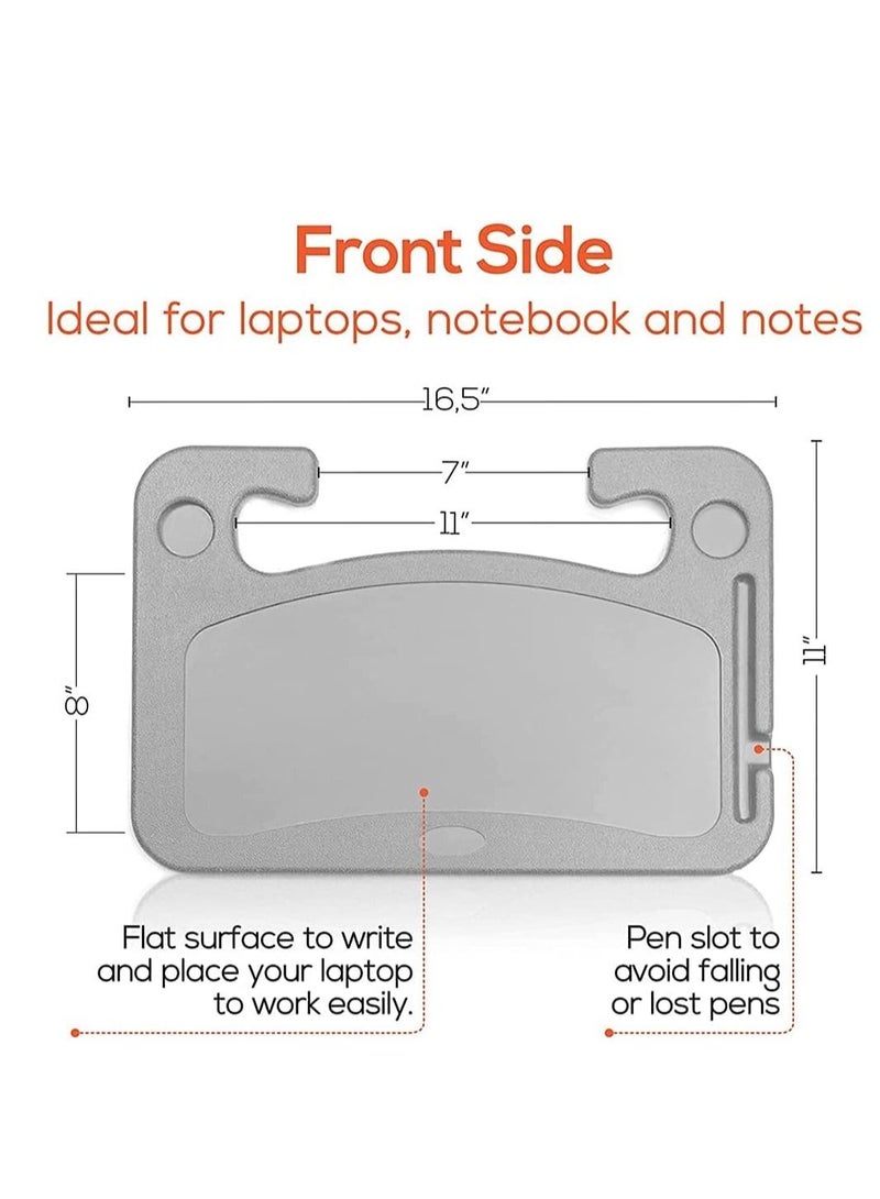 KASTWAVE Steering Wheel Desk Car Table for Writing Laptop Tablet with Pen Slot Food Eating Tray with Cup Holder Car Table Accessories for Drivers Fits Most Vehicle Steering Wheels - Image 4