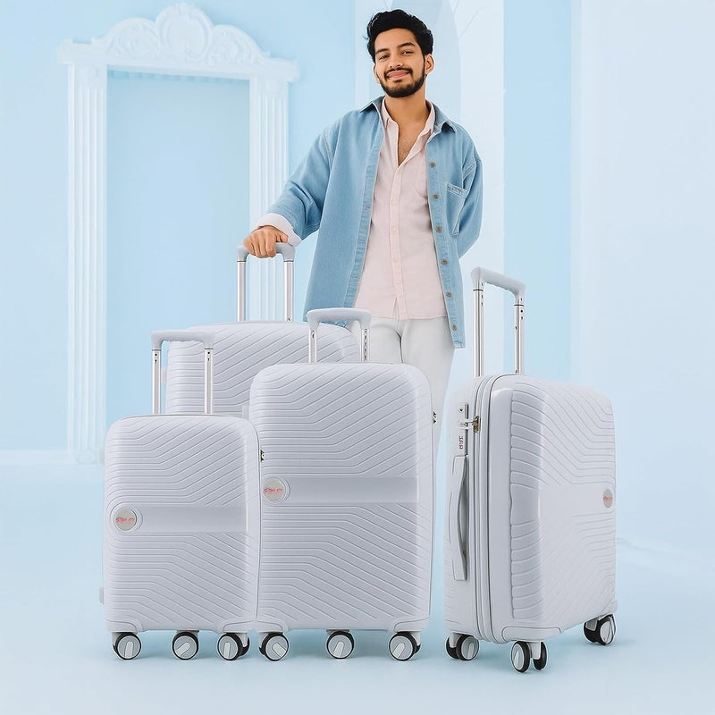 طقم حقائب السفر سولو بي بي ترولي - 4 حقائب سفر قابلة للتوسيع مع 4 عجلات باللون الرمادي - Image 2