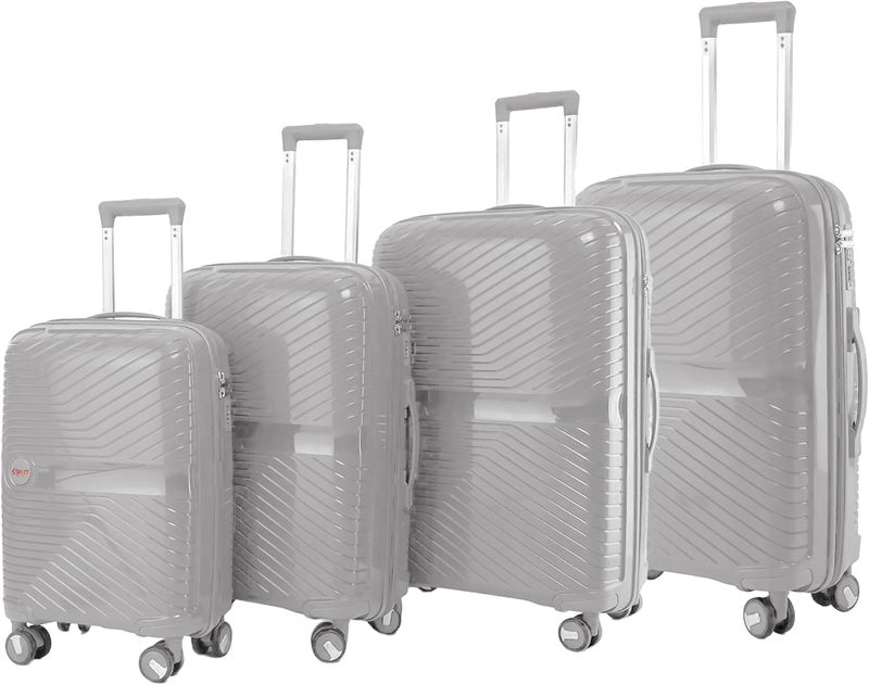 طقم حقائب السفر سولو بي بي ترولي - 4 حقائب سفر قابلة للتوسيع مع 4 عجلات باللون الرمادي - Image 1