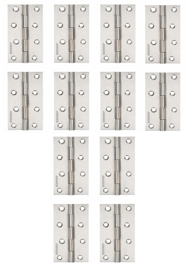 JAGGER JAG427 4" Inch Stainless Steel Hinges Heavy Duty | Rust Proof Butt Hinges for Wooden Doors, Cabinets & Windows | Smooth Silent Operation (12) - Image 1