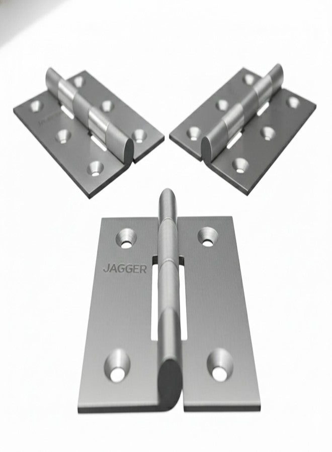 JAGGER JAG427 4" Inch Stainless Steel Hinges Heavy Duty | Rust Proof Butt Hinges for Wooden Doors, Cabinets & Windows | Smooth Silent Operation (12) - Image 3
