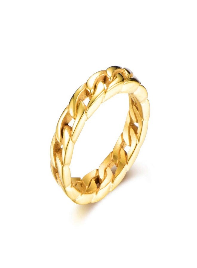 Xusamss Hip Hop Stainless Steel Cuban Chain Band Ring - Image 1