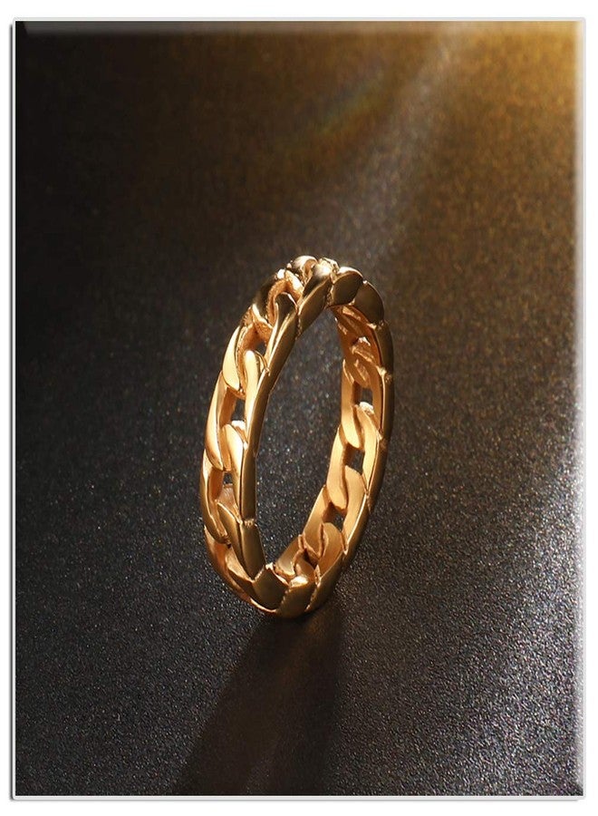 Xusamss Hip Hop Stainless Steel Cuban Chain Band Ring - Image 3