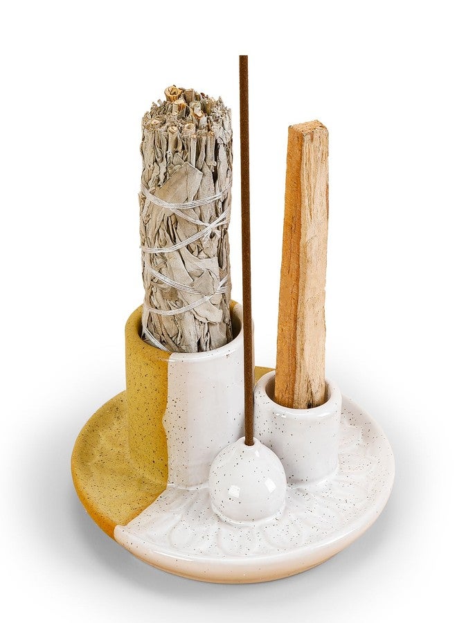 ToolSentryX Palo Santo Sticks Holder, Multi-Purpose Handmade Ceramic Incense Burner for Palo Santo Incense Sticks, Sage Holder for Burning, Ash Catcher Tray for Meditation Yoga Room (Terracotta) - Image 1