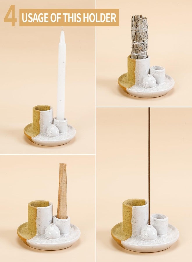 ToolSentryX Palo Santo Sticks Holder, Multi-Purpose Handmade Ceramic Incense Burner for Palo Santo Incense Sticks, Sage Holder for Burning, Ash Catcher Tray for Meditation Yoga Room (Terracotta) - Image 2