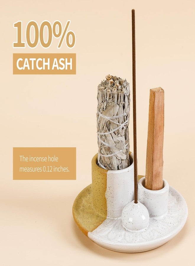 ToolSentryX Palo Santo Sticks Holder, Multi-Purpose Handmade Ceramic Incense Burner for Palo Santo Incense Sticks, Sage Holder for Burning, Ash Catcher Tray for Meditation Yoga Room (Terracotta) - Image 4
