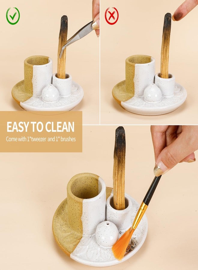 ToolSentryX Palo Santo Sticks Holder, Multi-Purpose Handmade Ceramic Incense Burner for Palo Santo Incense Sticks, Sage Holder for Burning, Ash Catcher Tray for Meditation Yoga Room (Terracotta) - Image 3
