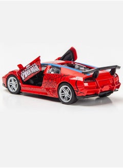 Generic 1:32 Spiderman Theme Model Car, Lamborghini Car Model, Superhero Zinc Alloy Pull Back Toy Car, Alloy Collectible Toy for Kids Boy Girl Gift Collectible  - Image 2
