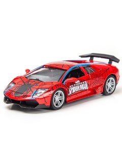 Generic 1:32 Spiderman Theme Model Car, Lamborghini Car Model, Superhero Zinc Alloy Pull Back Toy Car, Alloy Collectible Toy for Kids Boy Girl Gift Collectible  - Image 1