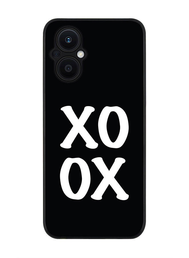 Stylizedd Rugged Black edge case for Oppo Reno7 Z  Slim fit Soft Case Flexible Rubber Edges Anti Drop TPU Gel Thin Cover - XOXO - Image 1