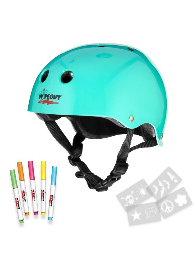 WIPEOUT Kids Helmet, Teal Blue, Ages 8+, Wp4044 - Image 1