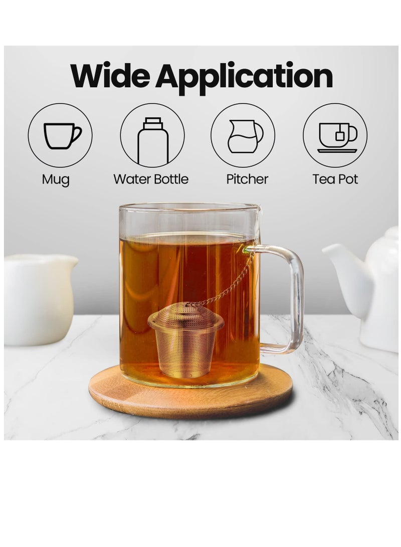SOLARAE Tea Infuser, 9 Pieces Stainless Steel Tea Strainer with Extended Chain Hook and Saucer Loose Leaf Tea Steeper Fine Mesh Tea Ball Tea Filter for Brew Tea Spices Seasonings Fits Cup Mug Bottle - Image 3