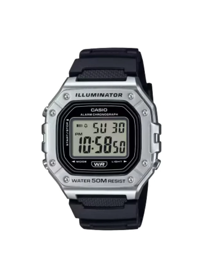 CASIO Men's Digital Display Watch With Black Resin Strap - W-218HM-7AVDF