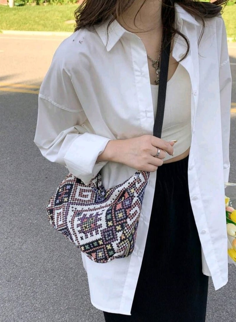 Shein Large Capacity Contrast Color Shoulder Bag, - Image 4