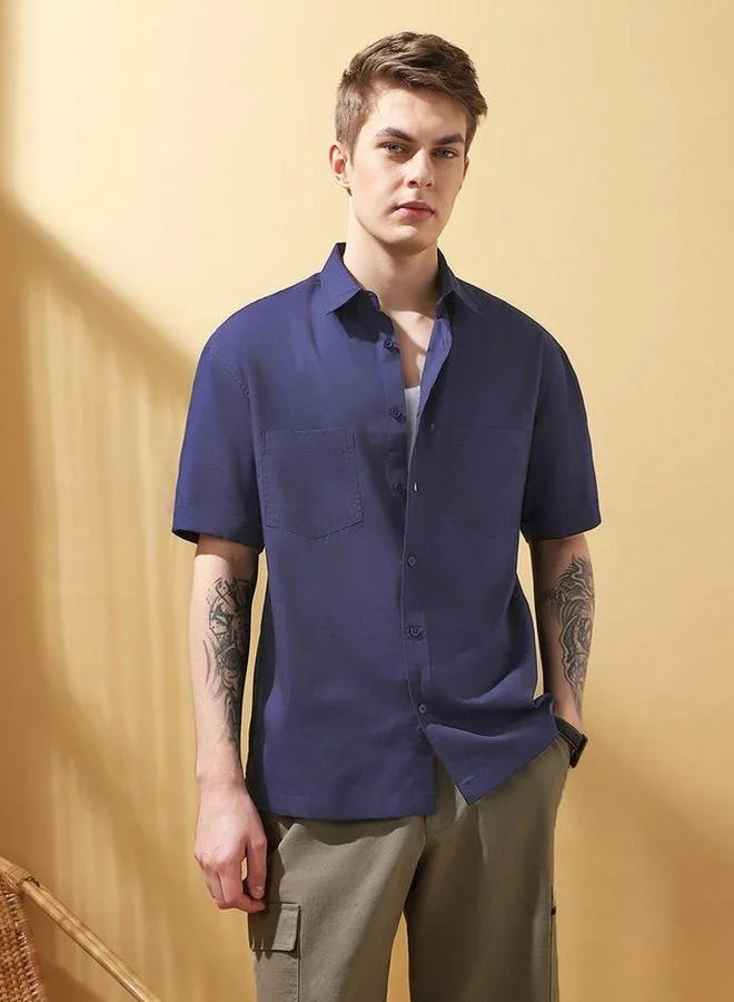 دينيس لينغو قميص كاجوال قطني بقصة مريحة