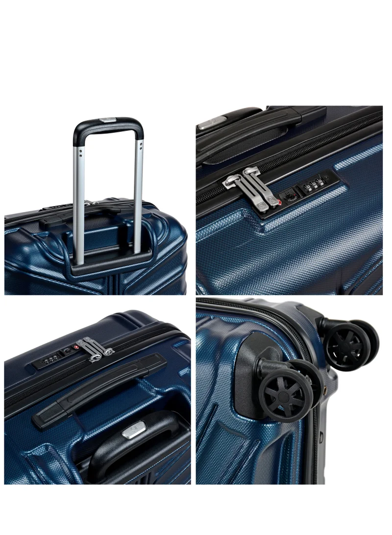 eminent Hard Case Travel Bag Medium Luggage Trolley TPO Lightweight Suitcase 4 Quiet Double Spinner Wheels with TSA Lock KK30 Dark Navy