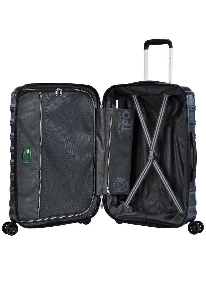 eminent Hard Case Travel Bag Medium Luggage Trolley TPO Lightweight Suitcase 4 Quiet Double Spinner Wheels with TSA Lock KK30 Dark Navy
