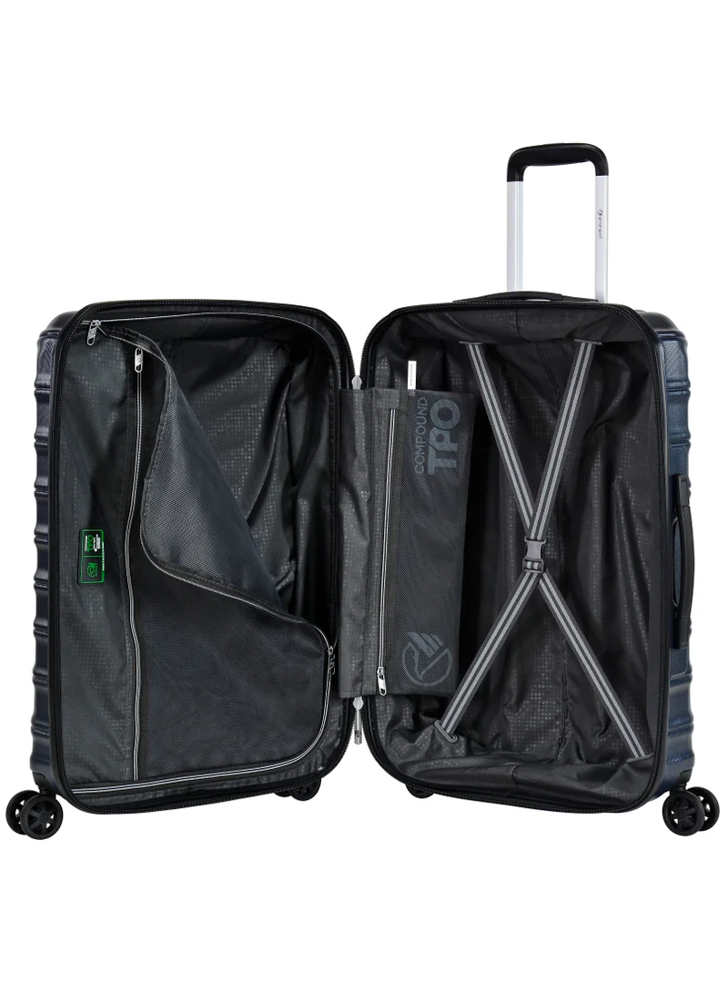 eminent Hard Case Travel Bag Medium Luggage Trolley TPO Lightweight Suitcase 4 Quiet Double Spinner Wheels with TSA Lock KK30 Dark Navy