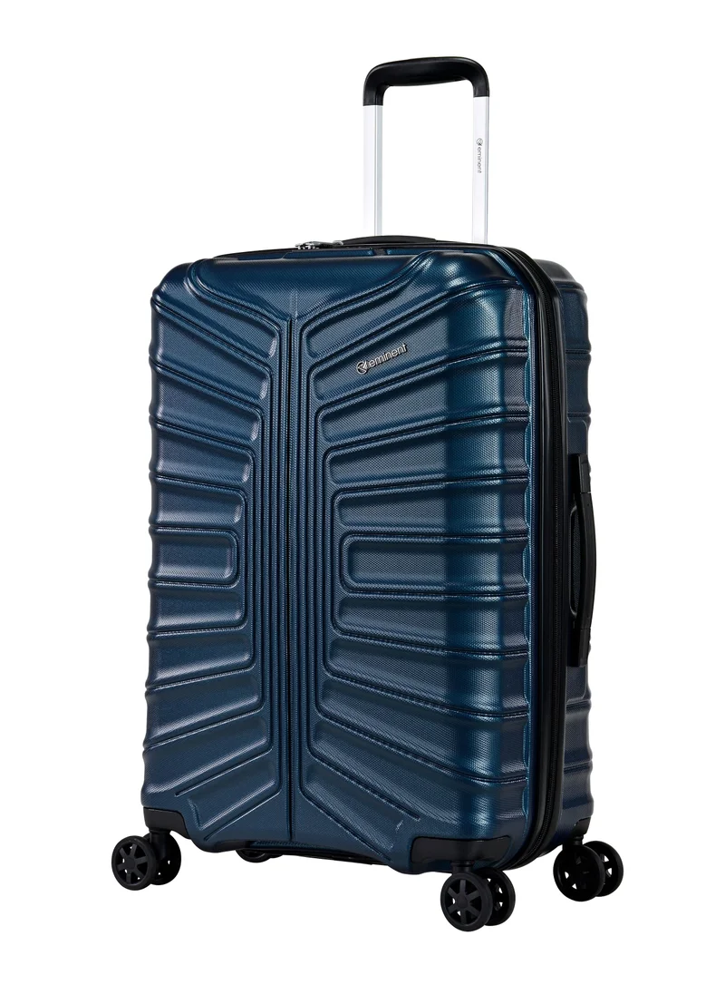 إيمينينت Hard Case Travel Bag Medium Luggage Trolley TPO Lightweight Suitcase 4 Quiet Double Spinner Wheels with TSA Lock KK30 Dark Navy