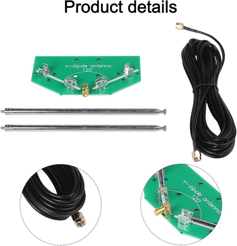 Adjustable Frequency V Shaped Dipole Antenna DIY Kit Horn Rod 137MHz Wide Range Signal Reception PCB Board Antenna Cable - Image 5