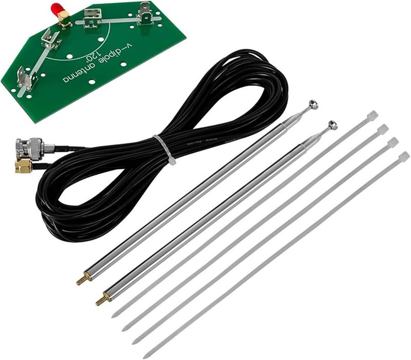 Adjustable Frequency V Shaped Dipole Antenna DIY Kit Horn Rod 137MHz Wide Range Signal Reception PCB Board Antenna Cable - Image 2
