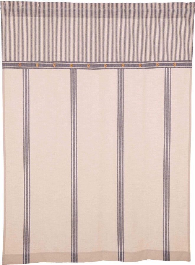 Piper Classics Market Place Blue Ticking and Grain Sack Stripe Shower Curtain - Image 4