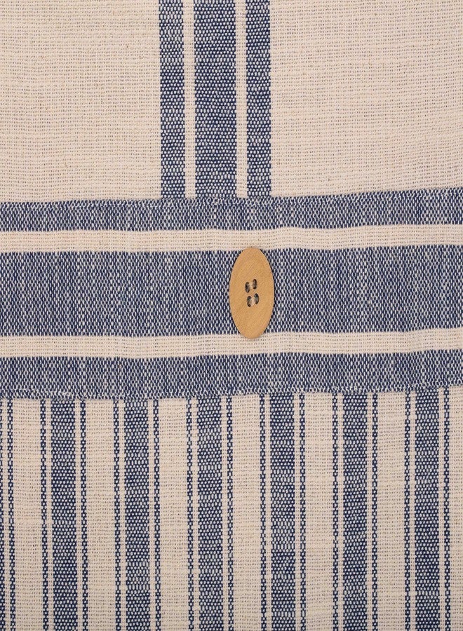 Piper Classics Market Place Blue Ticking and Grain Sack Stripe Shower Curtain - Image 3