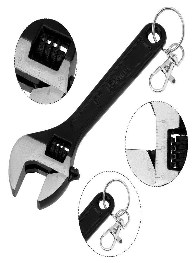 OriGlam 6 Inch Mini Wrench Keychain, Stainless Steel Wrench Key Chain, Adjustable Keyring Wrench Spanner Keychain, Novelty Key Ring Tools for Men Women - Image 2