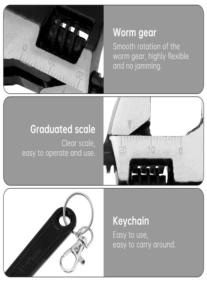 OriGlam 6 Inch Mini Wrench Keychain, Stainless Steel Wrench Key Chain, Adjustable Keyring Wrench Spanner Keychain, Novelty Key Ring Tools for Men Women - Image 3