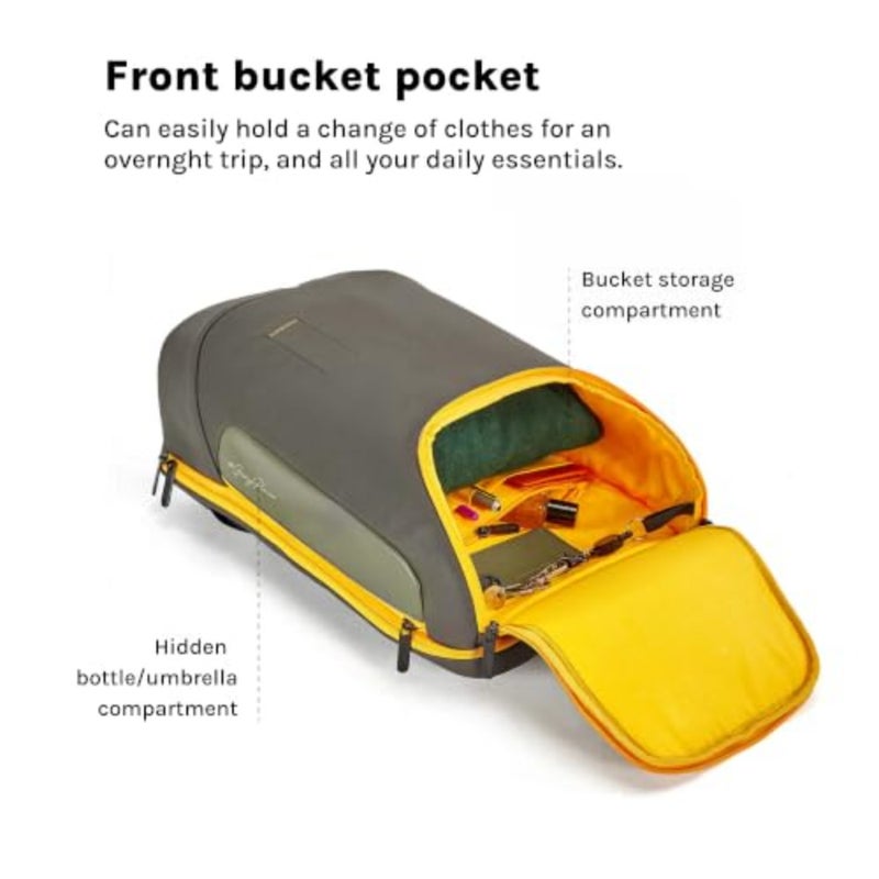 حقيبة ظهر Transit للجنسين للبالغين للتنقل اليومي، بوليستر متين، أسود أنيق، مقاومة للماء مع حافظة كمبيوتر محمول وبطانة مريحة - Image 3