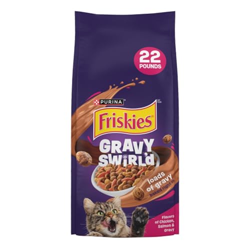 Friskies Purina Friskies Dry Cat Food Gravy Swirl'd With Flavors of Chicken, Salmon and Gravy - 22 lb. Bag - Image 1