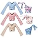 Bencailor 6 Pcs Doll Clothes for 118 Inch Doll Clothing Outfit Accessories Winter Coat Tops Swimwear T Shirt Dress Outfit Birthday GiftGraceful StyleLight Color - Image 3