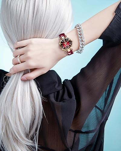 Gosasa Top Brand Luxury Women's Watch Diamond Dial Elegant Watch for Women Leather Quartz Fashion Ladies Wristwatch Waterproof Analog Display Stainless Steel - Image 3